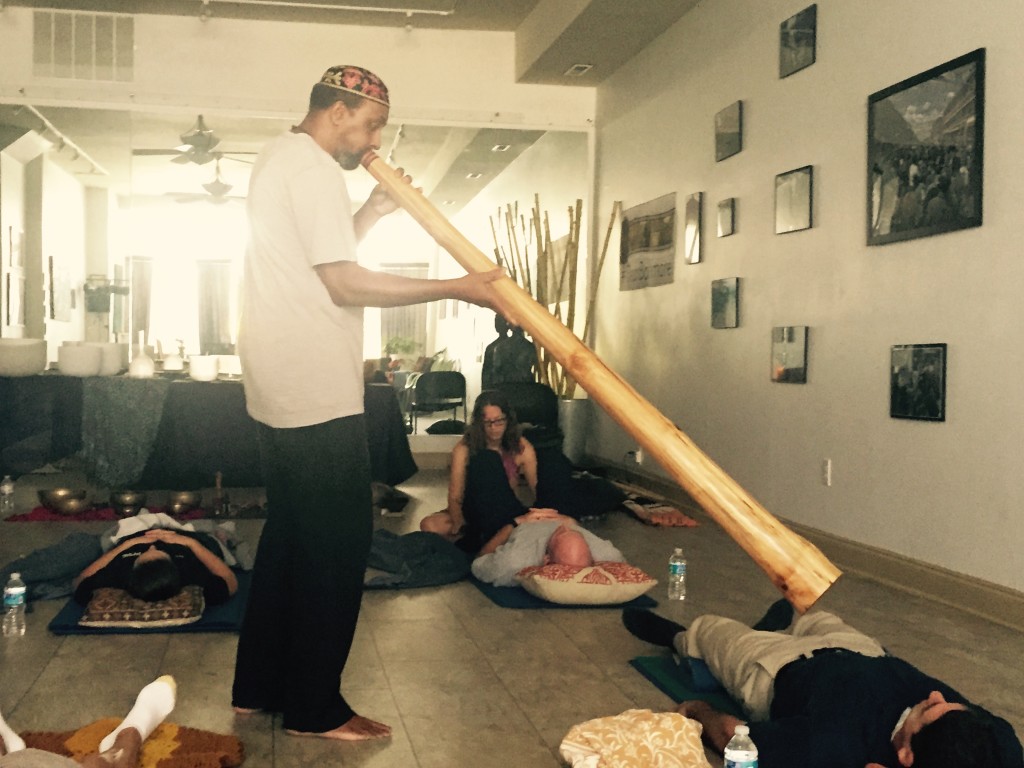Petro Bass playing the didgeridoo