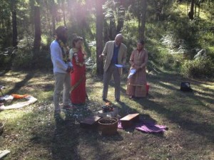 Vedic wedding ceremony for Hayley and Tom at Om Shree Dham